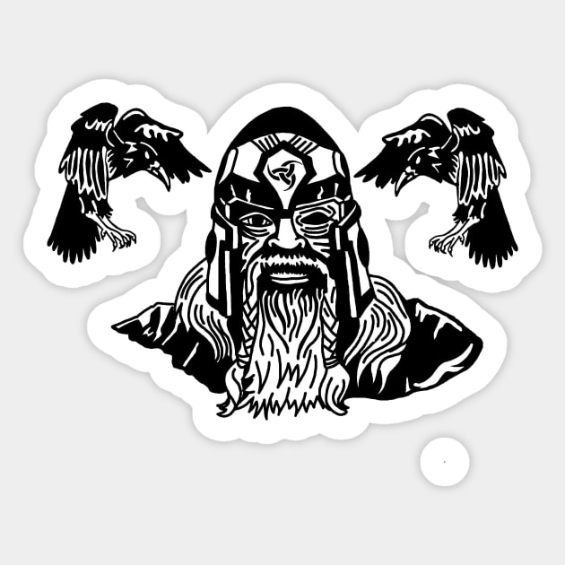 Norse God Odin Sticker by imphavok